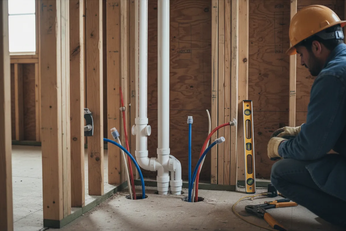 Drain and supply rough-in during Garbage Disposal Repair in Mont Belvieu